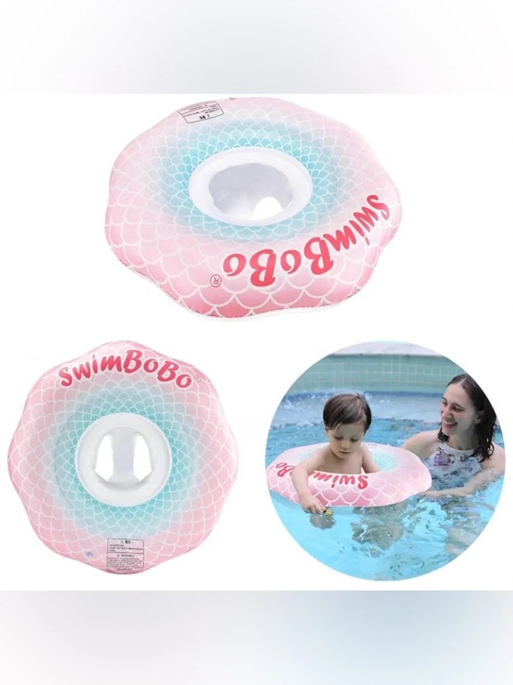Baby Swim Ring Underarm Swim Seat Float, 6months-3 years, PINK
